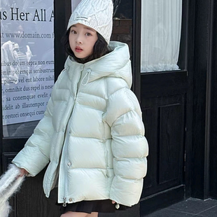 女童羽绒服2025新款儿童洋气时髦加厚保暖外套中大童冬季连帽上衣