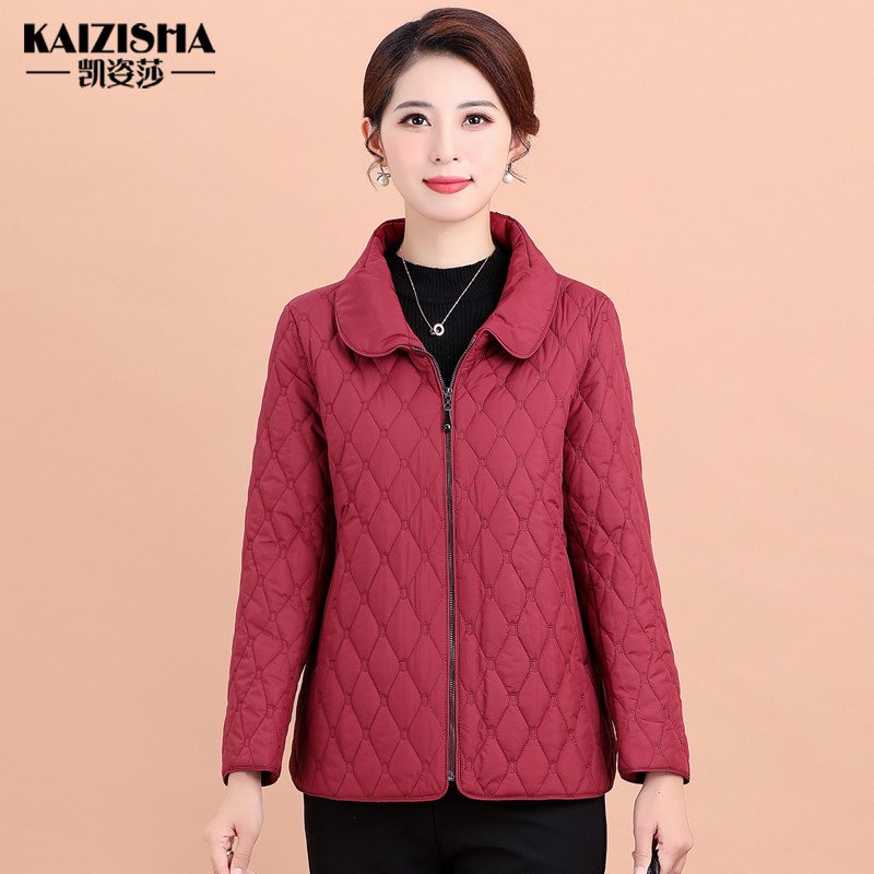 中老年人秋冬保暖棉服女小个子妈妈装薄款棉衣短款小棉袄夹棉外套