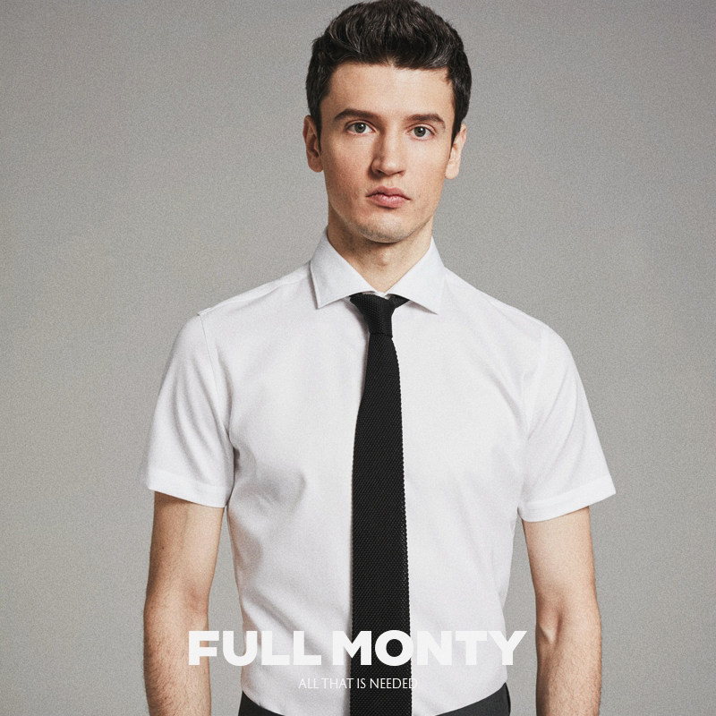 FULL MONTY男士短袖白色衬衫商务正装半袖休闲修身纯棉衬衣春夏款|msdalam kategori Pakaian Lelaki, shirt - dari Buy2taobao.com untuk memberikan perkhidmatan ejen Taobao profesional membeli