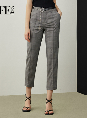 莱芙艾迪儿品牌女装时尚直筒显瘦百搭简约舒适休闲裤3W1K75017
