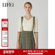 莱芙艾迪儿气质v领薄款 1E1M42178 上衣女新款 针织衫 荷叶边袖