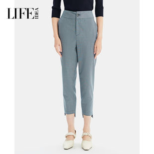 女 九分裤 莱芙艾迪儿职场简洁干练秋冬通勤OL风高腰直筒西装 裤