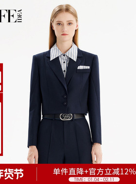莱芙艾迪儿休闲西服外套女小个子短款上衣通勤小西装3V1W51061