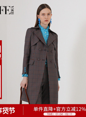 【商场同款】莱芙艾迪儿品牌女装中长款通勤风衣外套1W1W64085