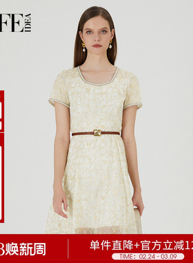 莱芙艾迪儿品牌女装夏季新款短袖连衣裙1E2L93128