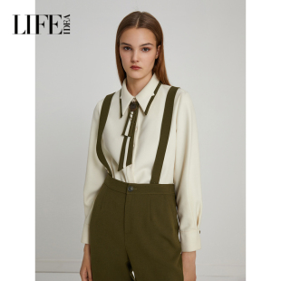 商场同款 衬衫 莱芙艾迪儿冬季 通勤百搭文艺长袖 1E4C34125 新款