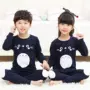 Quần áo cotton nam trẻ em lớn có thể mặc đồ lót bé trai và bé gái quần mùa thu quần áo phù hợp với quần áo đồ lót mùa đông - Quần áo lót quần áo cho bé gái