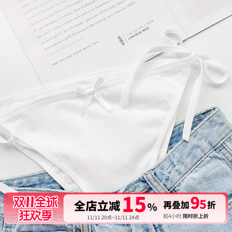 岛芳~系带日系超辣性感女士纯欲两侧大码内裤绑带可解女生诱惑新