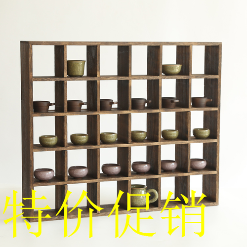 实木展示架中式风复古茶具