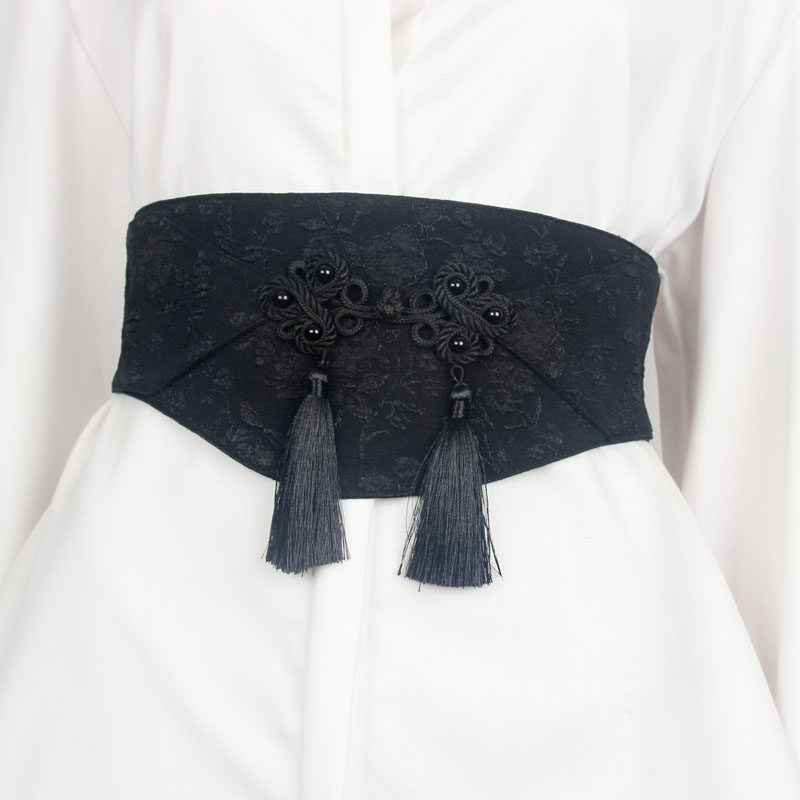 汉服流苏腰封女复古提花优雅百搭简约收腰中国结装饰裙子弹力腰带,服饰配件/皮带/帽子/围巾,腰带/皮带/腰链,淘宝优惠券,粉丝福利购,淘宝优惠卷