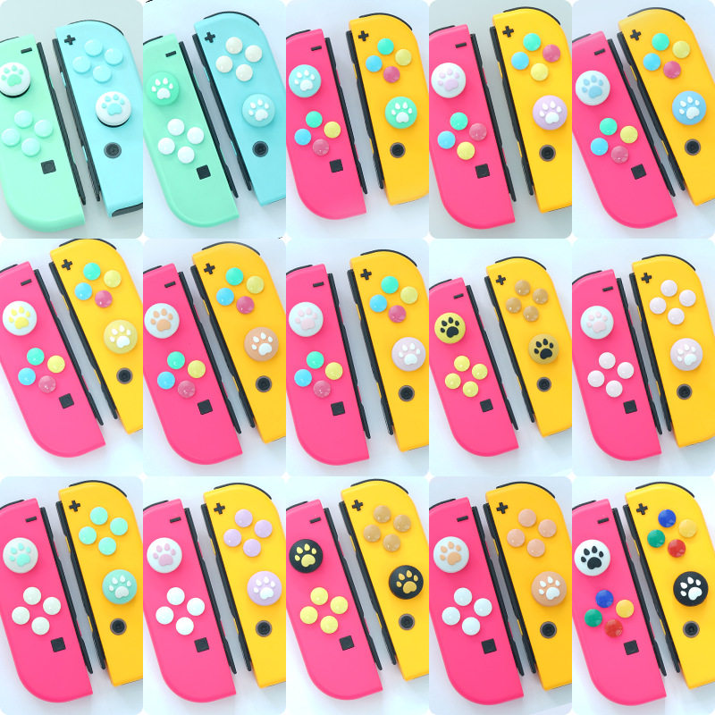 Switch按键帽彩贴猫爪阿吉托摩joycon按键贴手柄摇杆帽NS方向键贴