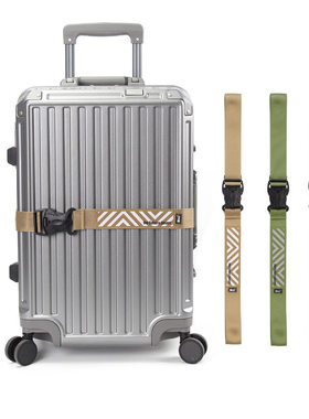 新款多尺寸双卡扣行李箱绑带一字打包带安全固定托运防爆束紧绳