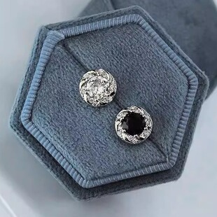 钛钢满钻耳钉男潮流个性轻奢小众高级感耳环气质耳饰新款小众耳饰