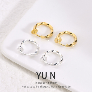 莫比乌斯耳夹女免打孔小众简约无孔假耳环男时尚 气质无耳洞耳钉女