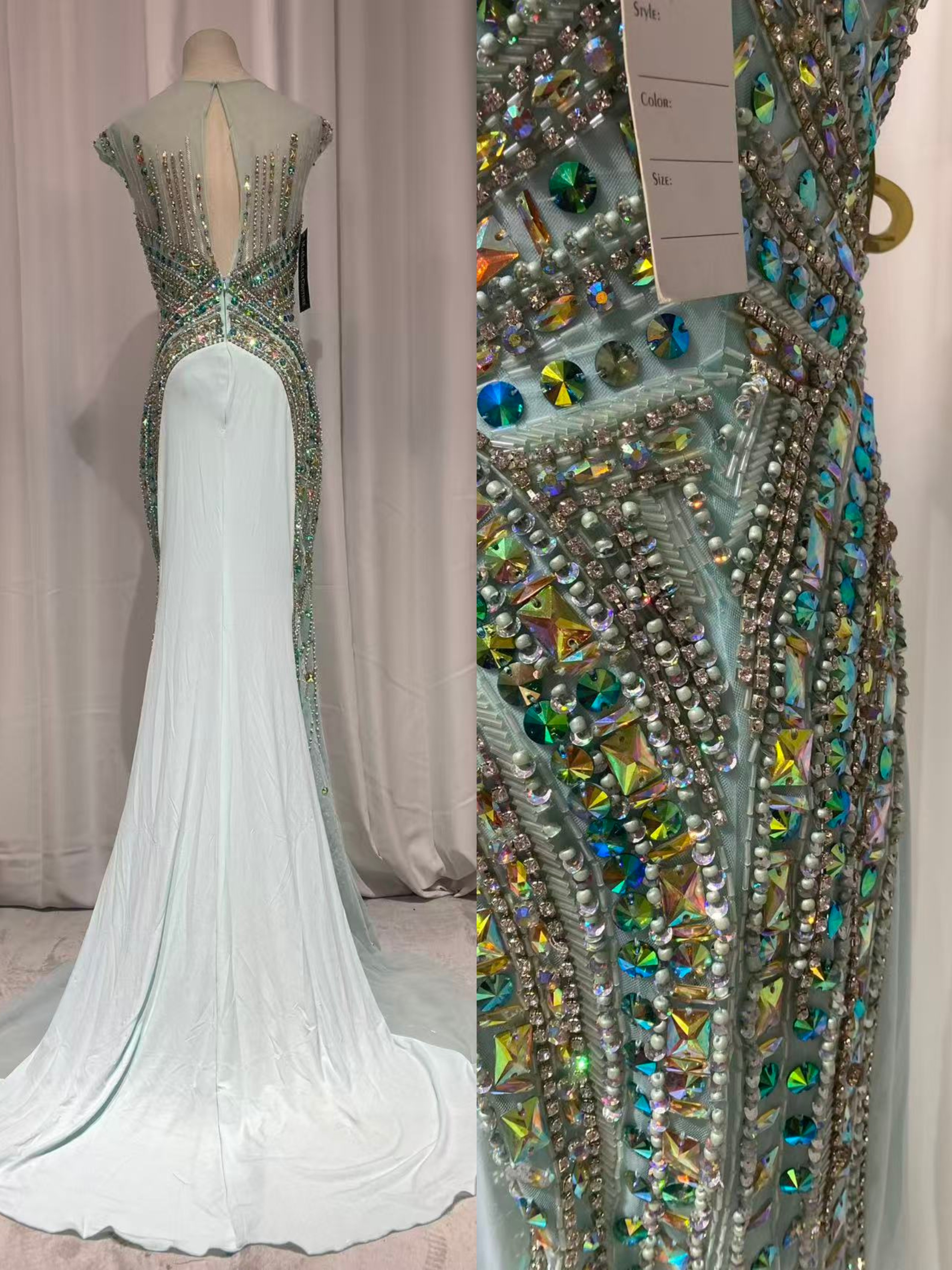 重工欧美时尚抹胸浅蓝色气场女王晚装年会红毯小礼服,女装/女士精品,礼服/晚装,淘宝优惠券,粉丝福利购,淘宝优惠卷