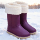 防滑雨靴加厚保暖软底防水鞋 2025新款 女冬季 时尚 雪地靴 加绒棉雨鞋