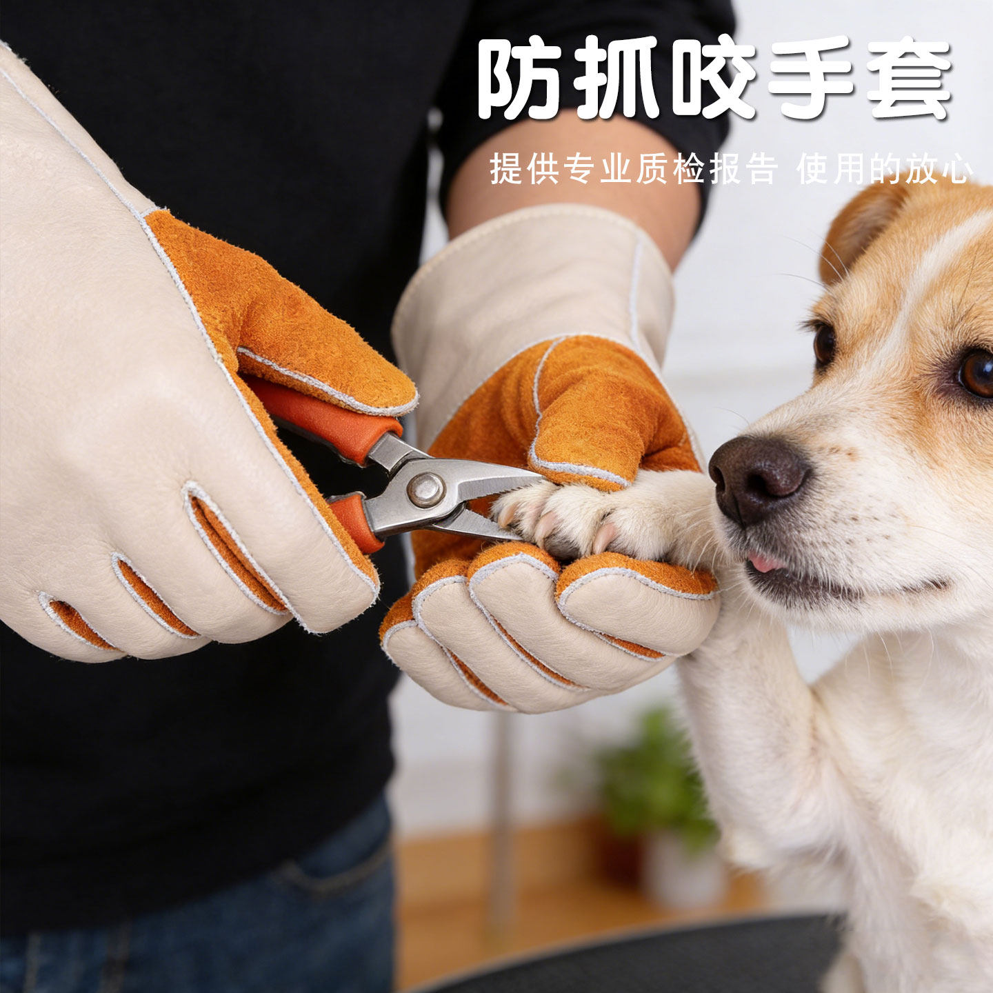 防咬手套防狗咬防猫抓训狗训犬宠物训练牛皮加厚防撕防抓咬加长款