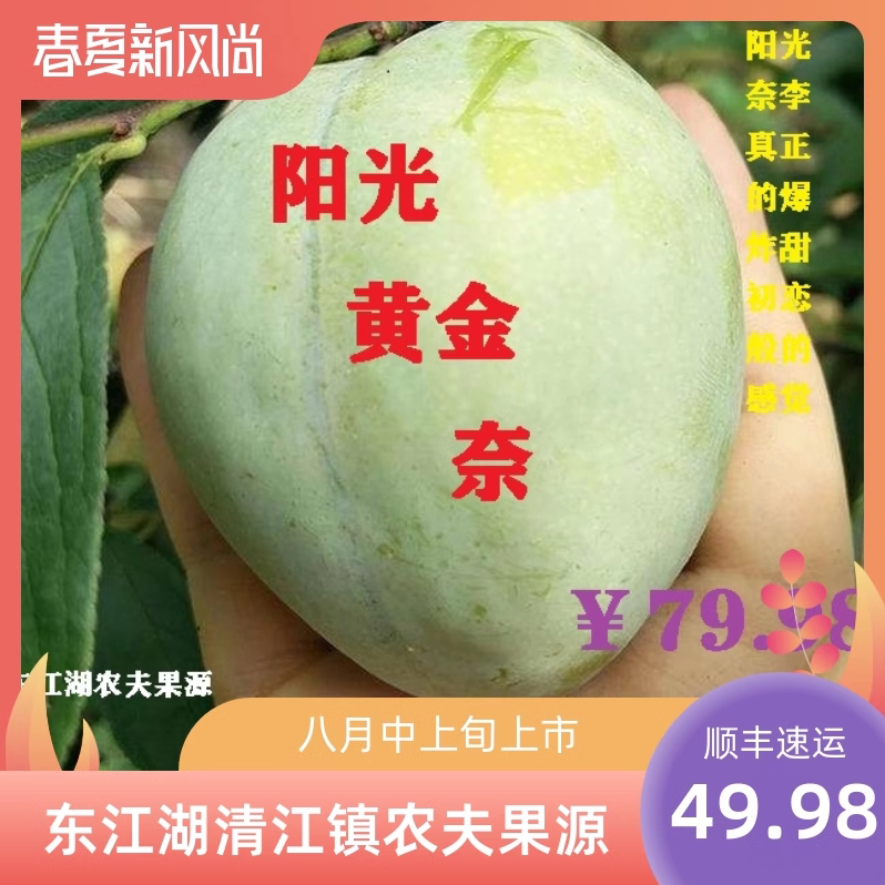 《顺丰》资兴东江湖脱骨脆甜翡翠阳光金奈李子热卖自然熟孕妇鲜果