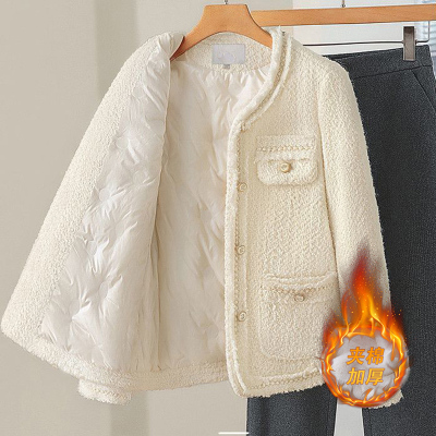 小香风超好看初冬装短款羽绒外套女2025新款秋冬高端夹棉加厚大衣