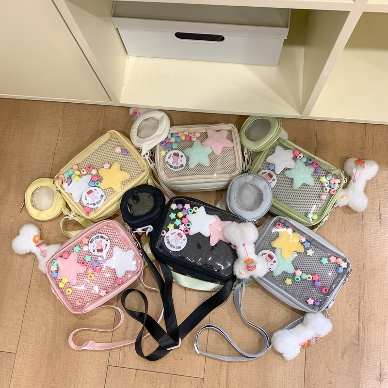 日系少女ins透明痛包吧唧小食量