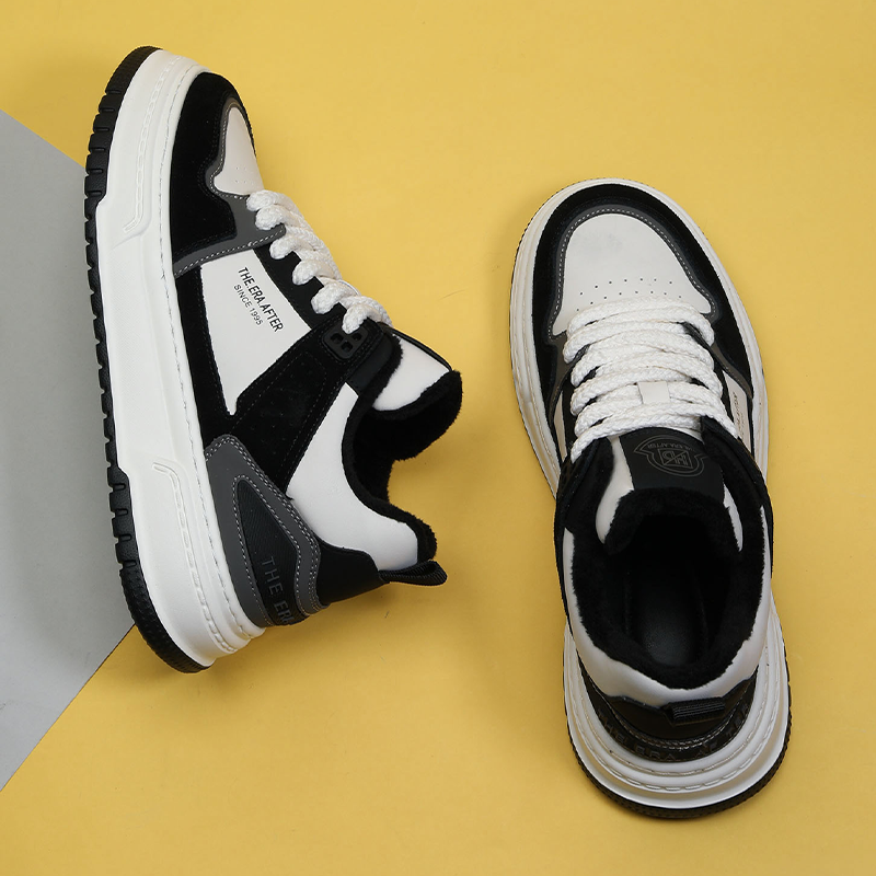 中帮加厚保暖棉鞋真皮时尚板鞋