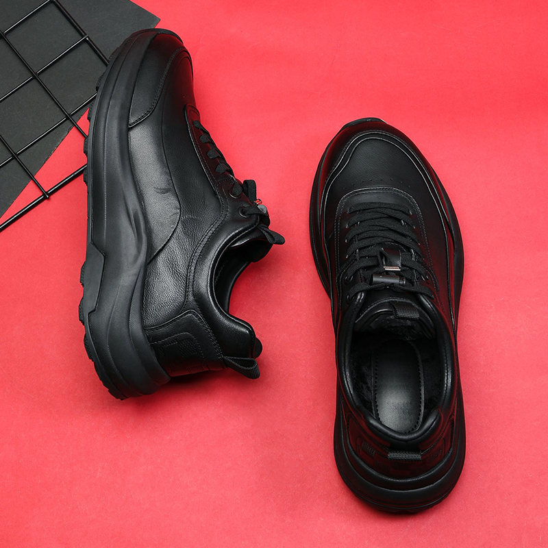 真皮全牛皮运动皮鞋加绒棉鞋