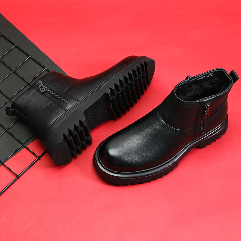 VIFIRFAR头层牛皮马丁靴鞋子男鞋2025新款冬季加厚加绒保暖棉靴