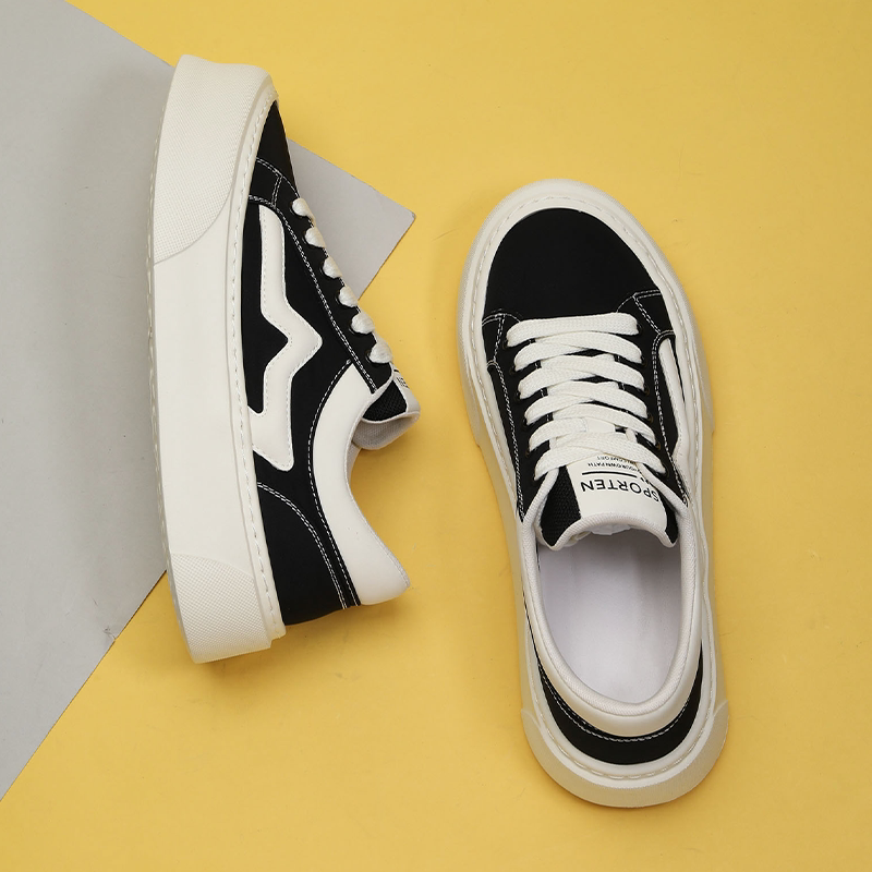 VIFIRFAR厚底冰丝布鞋男2026新款春夏季透气百搭黑色增高休闲板鞋