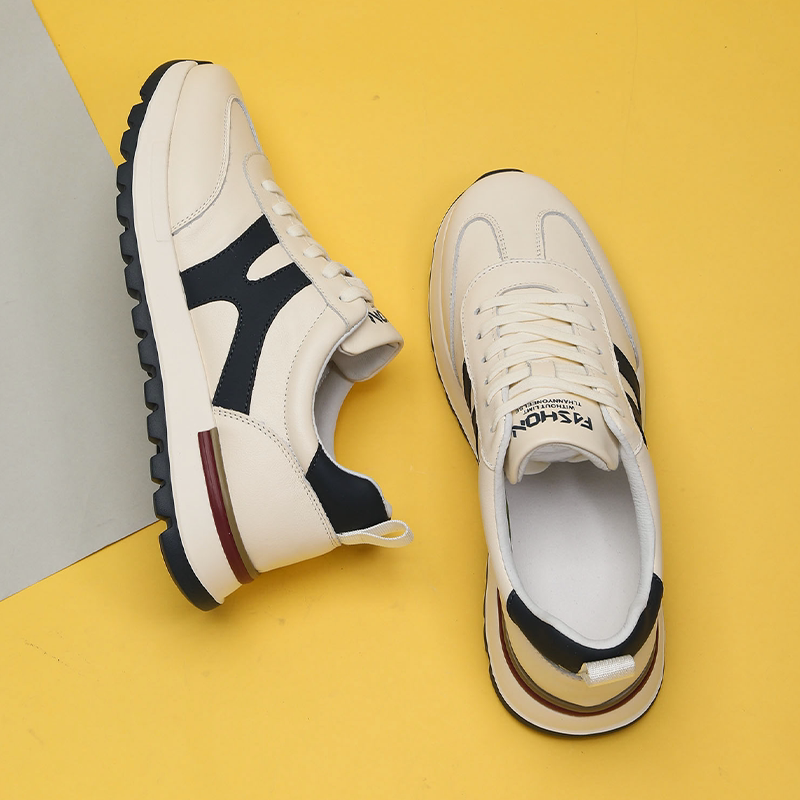 真皮阿甘鞋子男鞋厚底男款2026新款时尚跑步防滑轻便休闲运动皮鞋