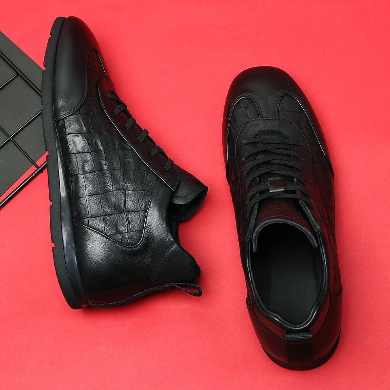 头层牛皮通勤高帮板鞋冬季