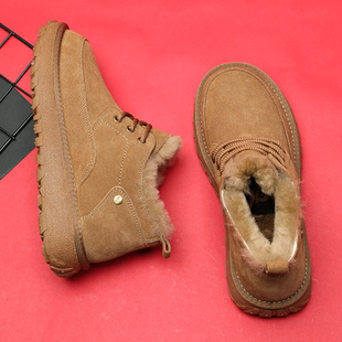 勃肯鞋男时尚雪地靴男鞋2025新款冬季厚底防滑加厚羊毛保暖大棉鞋