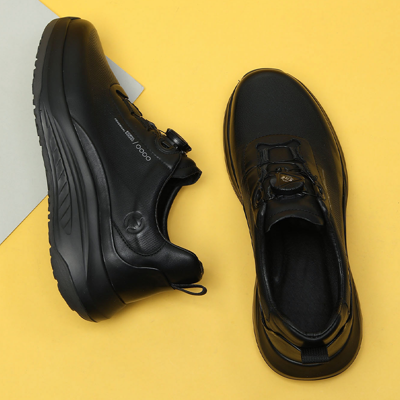 头层软牛皮运动皮鞋发泡底不系带