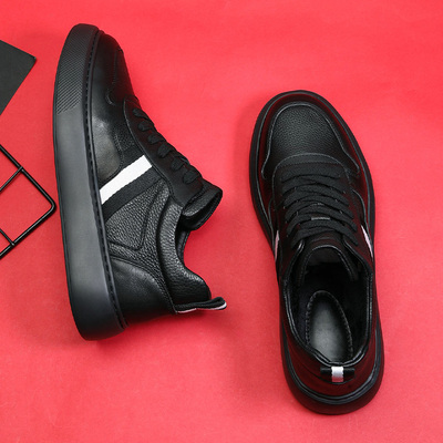 头层牛皮中帮板鞋冬季保暖棉鞋