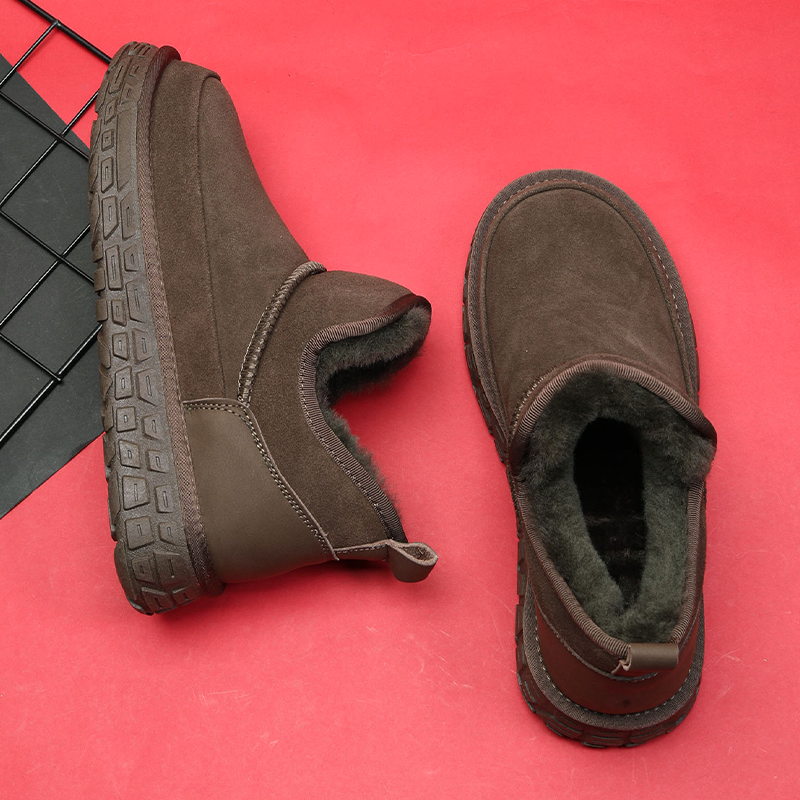 翻毛皮雪地靴男加绒加厚防滑