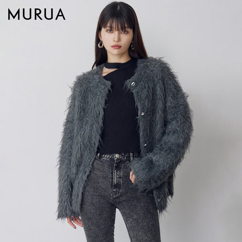 MURUA25秋冬新品长绒毛针织开衫
