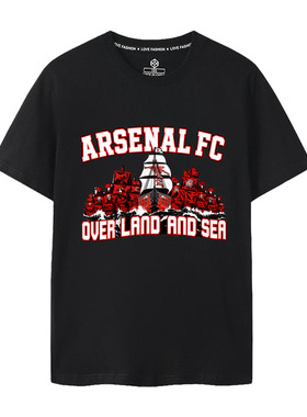2026新款短袖T恤枪手阿森纳arsenal欧冠决赛纪念半袖衣服英超夺冠