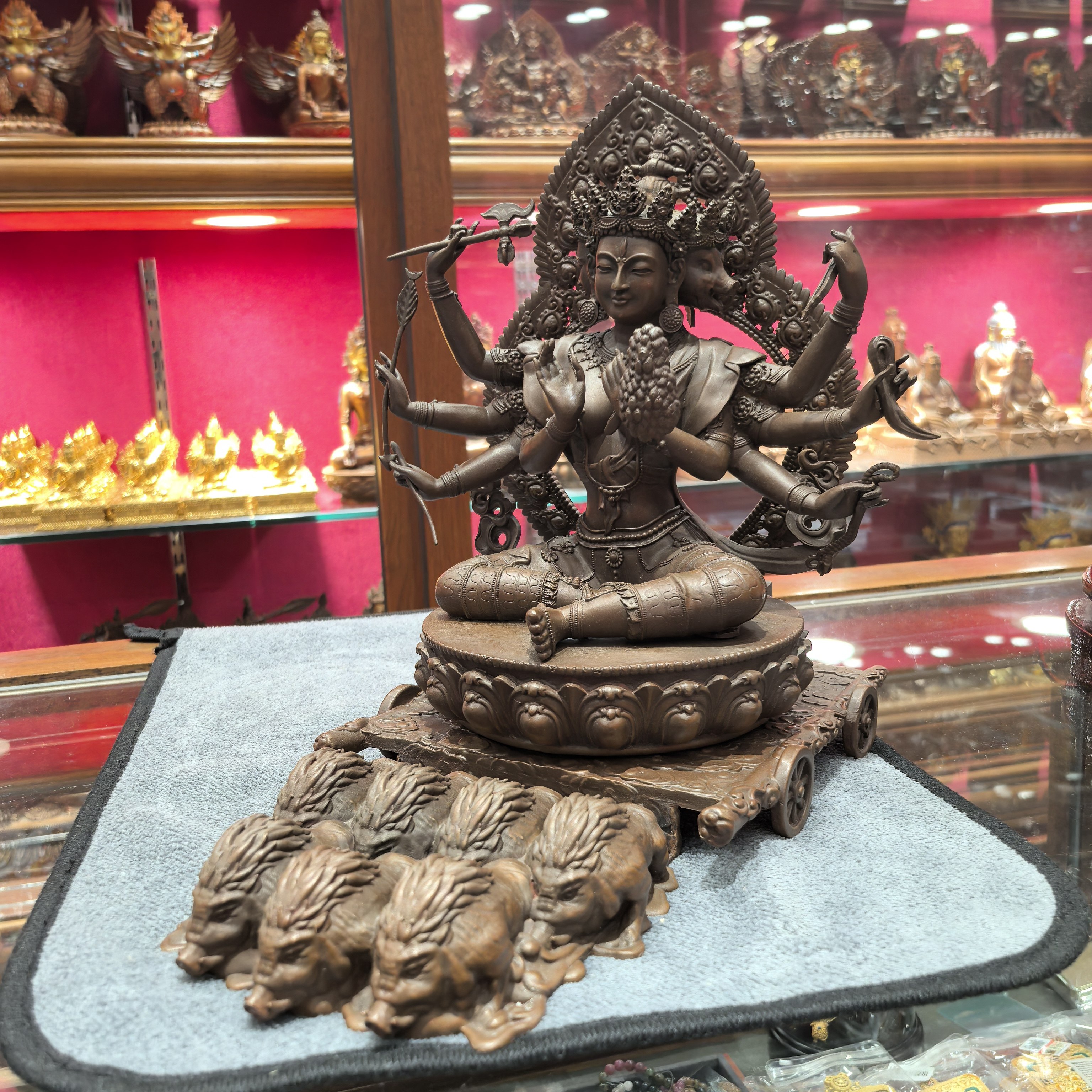 斗姆元君/摩利支天/紫铜摆件纯铜26cm藏传/具光fo母/佛像铜像摆件