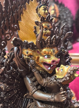 大威德/大威德金刚/独雄/独勇大威德/23cm红铜佛像梵天藏传摆件