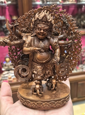 六臂白怙主/白六臂/玛哈嘎拉/大黑天/白玛哈嘎拉/白怙主/15cm佛像