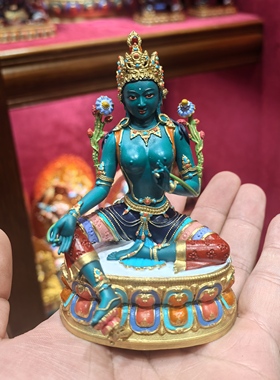 绿度母/绿度姆/度母/度姆/度母菩萨/10cm彩绘佛像梵天供奉摆件