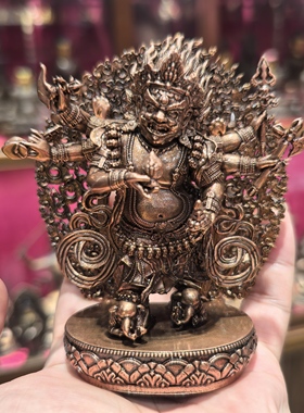 白六臂/玛哈嘎拉/大黑天/白玛哈嘎拉/六臂白怙主/白怙主/12cm财神