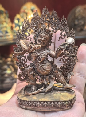寒林天母/杜车拉姆/得逞拉姆/梵天藏传10cm精品紫铜佛像摆件