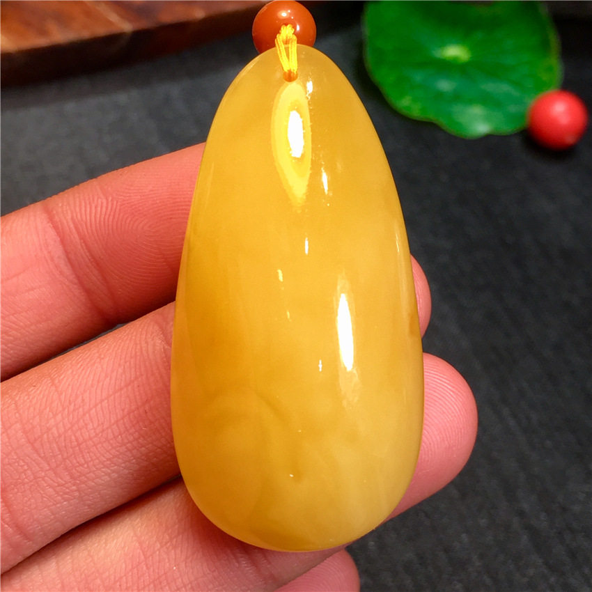 原矿蜜蜡水滴吊坠/俄料蜜蜡/蜜蜡随形吊坠无烤色天然蜜蜡水滴项链