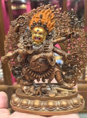 大黑天/六臂玛哈嘎拉/六臂大黑天/玛哈嘎拉/15cm紫铜佛像供奉摆件