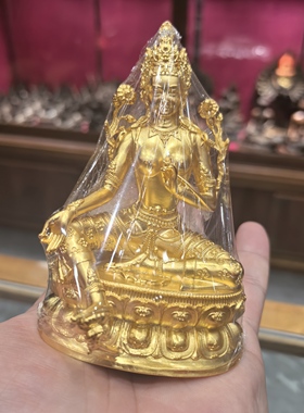 绿度母/红度母/白度母/多吉度母10cm纯银镀金密宗佛像佛堂摆件