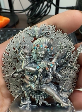 普巴金刚/普巴/金刚橛/橛金刚5.5cm银佛像梵天藏传佛堂供奉