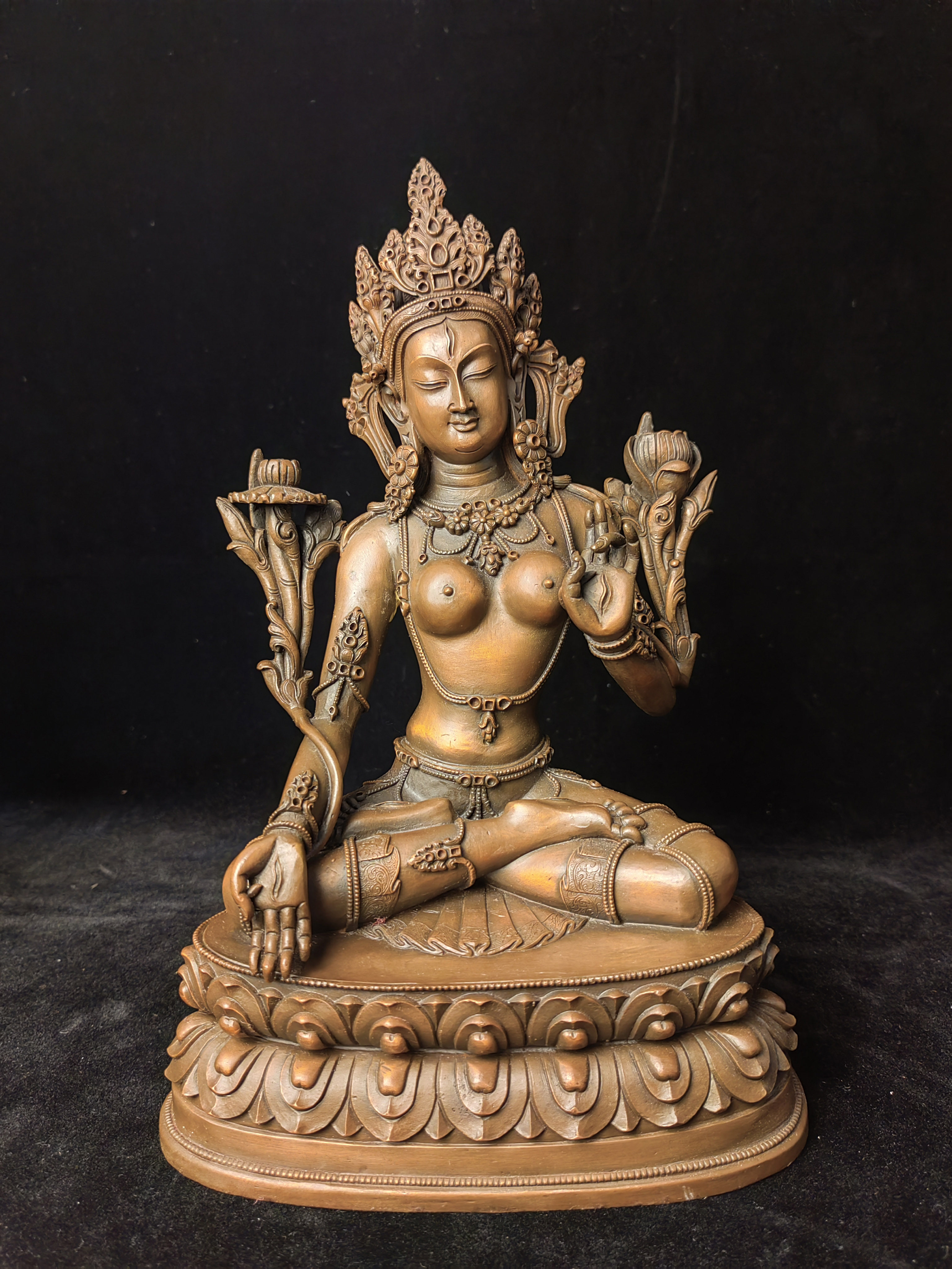 白度母卓玛增寿救度佛母红铜藏传佛像菩萨造像佛堂摆件梵天造像