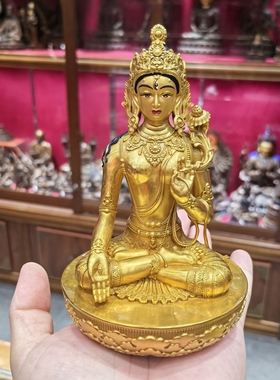 白度母/白度姆/度母/卓玛/扎那巴扎尔度母15cm金铜佛像佛堂摆件
