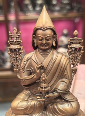 长寿宗喀巴/宗喀巴大师/甘丹赤巴/洛桑扎巴/10cm红铜佛像藏传摆件