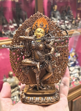 作明佛母/红度母/咕噜咕咧佛母/15cm佛像铜像梵天佛堂供奉摆件